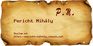 Pericht Mihály névjegykártya
